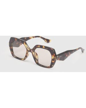 Boohoo Chunky Framed Square Sunglasses - Brown