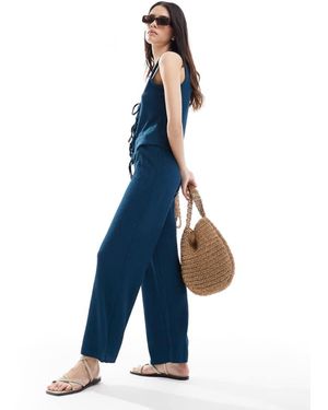 Vero Moda Textured Jersey Trouser Co-Ord - Blue