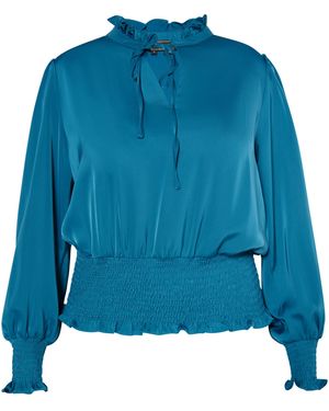 faina Blouse Dames Smaragdblauw