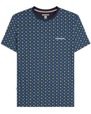 Lambretta Ss25 Geometric T-Shirt /Basil) Cotton - Blue