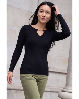 Roman Chain Neck Jumper - Blue