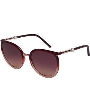 Carolina Herrera Round Sunglasses With Metal Bridge Her0077/S - Red