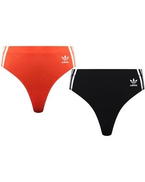 adidas 2-Pack Wide Side Thong Cotton - Black