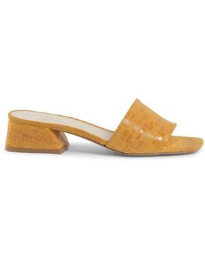 Versace 19.69 Abbigliamento Sportivo 19V69 Sandal Neper Stamp. Mat. Senape Leather - Metallic