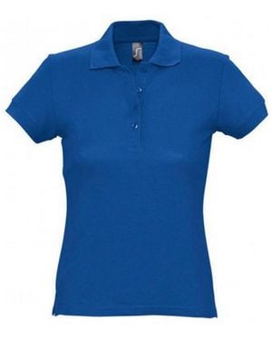 Sol's Ladies Passion Pique Short Sleeve Polo Shirt (Royal) Cotton - Blue
