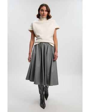 Karen Millen Tailored Marl Full Skirt - Grey