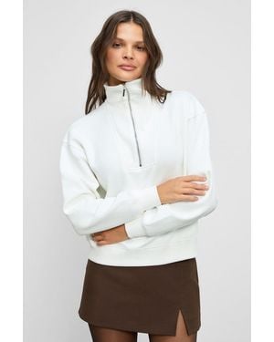 Grimelange Half Zip Regular Sweatshirt - White