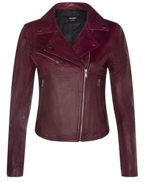 Infinity Leather Classic Brando Biker Jacket-Loughton - Purple