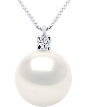 Ateliers Saint Germain Necklace Jewellery 0,02 Cts And Real Cultured Freshwater Pearl Round 10-11 Mm - White