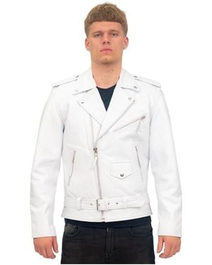 Infinity Leather Cow-Hide Brando Jacket -Venice - White