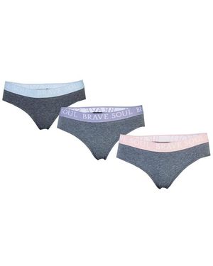 Brave Soul Slip Voor Set Van 3, Verschillende Kleuren - Blauw