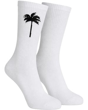 Palm Angels Lange Katoenen Sokken Pmra001S22Fab0050110 - Wit