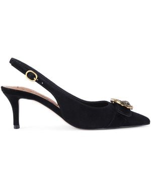 Kurt Geiger Suede Kgl Mayfair Sling Sm Egl Heels - Black