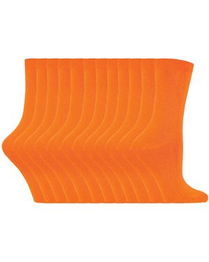 Sock Snob Plain Cotton Rich Socks - Orange