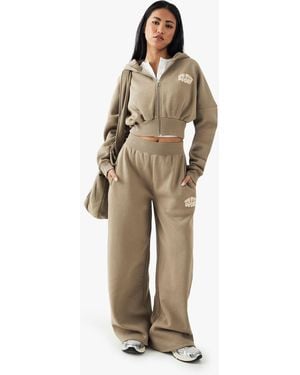DSGN Studio Sport Bubble Slogan Straight Leg Jogger - Natural