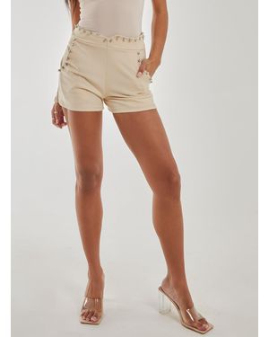 Pink Vanilla Diamante Shorts - Natural
