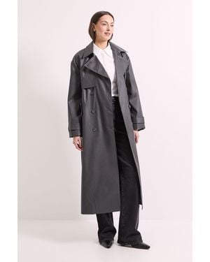 Wallis Principles By Oversized Trench Coat - Blue
