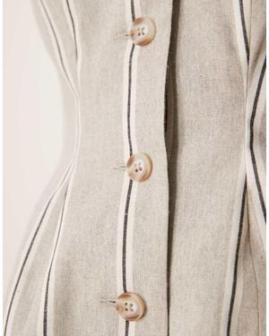 ASOS Peplum Waistcoat - Natural