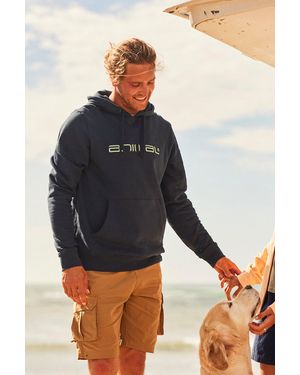 Mountain Warehouse Driver' Logo Hoodie With Pocket Cotton Warm Everyday Casual Pullover - Blue