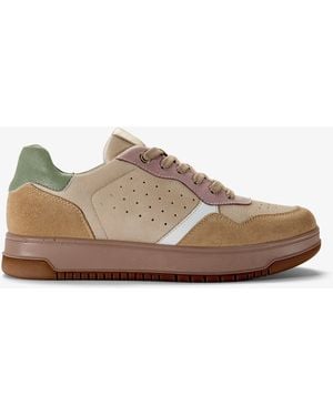 Clarks Hartridge Walk Taupe Combi Trainers - Brown