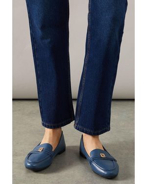 Wallis Loafer Flats Faux Leather Day To Night Spring Summer - Blue