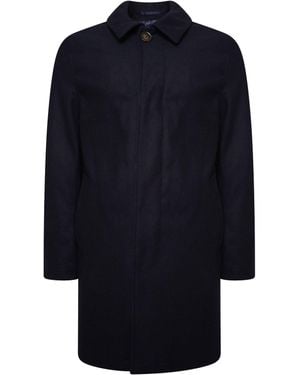 Harry Brown London Wool Blend Overcoat - Blue