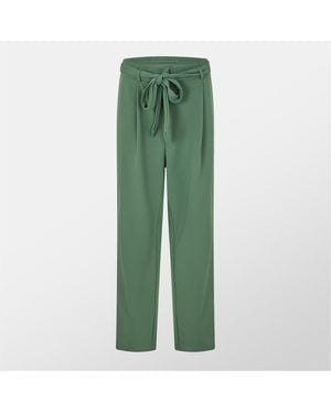 Vila Viclva Belt Straight Solid Patterned Trousers - Green