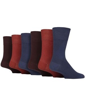 IOMI 6 Pack Non Elastic Cotton Diabetic Socks With Seamless Toe - Blue