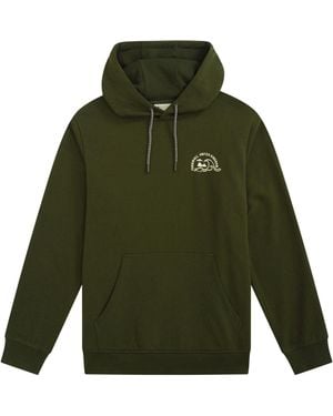 Mountain Warehouse 'Regional' Cornwall Graphic Overhead Hoodie Drawcord Warm Cosy Pullover Cotton - Green