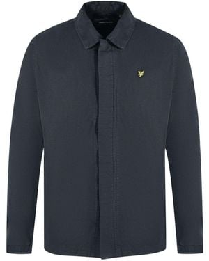 Lyle & Scott Washed Drill Overshirt Jacket - Blue