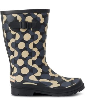 Regatta Orla Quarter Welly Polka Dot Rain Boots - Blue
