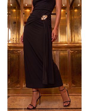 D.u.s.k Statement Trim Wrap Skirt - Brown