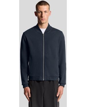 Lyle & Scott Half Raglan Sleeve Jersey Bomber - Blue
