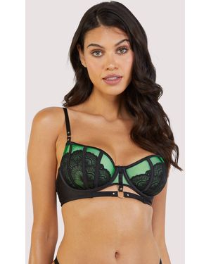 Playful Promises Emelda Lace & Ring Balcony Bra - Green