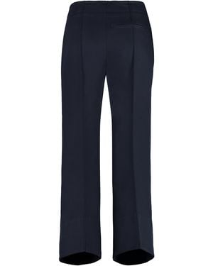 Bottega Veneta High-Rise Cotton Trousers - Blue