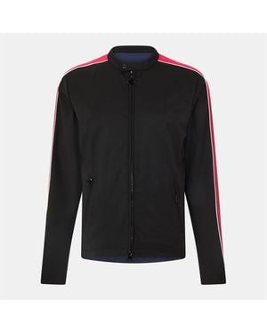 DIESEL Contrast Panel Long-Sleeved Biker Jacket - Black