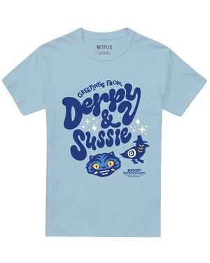 K-Pop Demon Hunters Adult Derpy & Sussie Icons T-Shirt (Light) - Blue