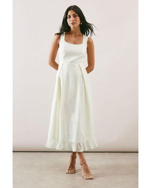 Wallis Strappy Tiered Midi Dress - Natural