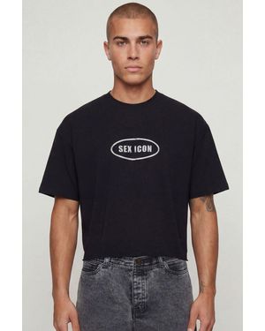 BoohooMAN Oversized Boxy Sex Icon Pride Loopback T-Shirt - Blue