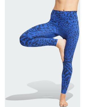 adidas All Me Allover Print 7/8 Leggings - Blue