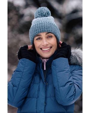 Mountain Warehouse 'Alaskan' Ombre Beanie Fleece Lined Pom Pom Winter Warm Cosy Hat - Blue