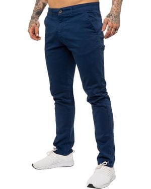 Enzo Slim Fit Stretch Chinos - Blue