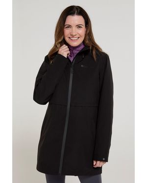 Mountain Warehouse 'Hilltop' Waterproof Jacket With Side Pockets Outdoors Rain Coat - Black