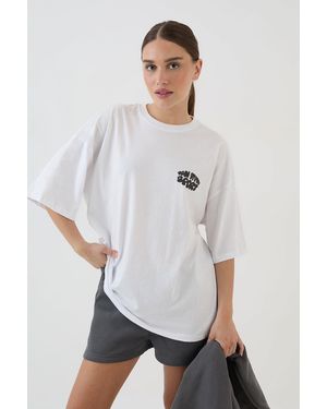 DSGN Studio Sport Bubble Print Oversized T-Shirt - White