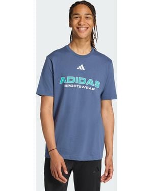 adidas House Of Tiro Linear Graphic T-Shirt - Blue