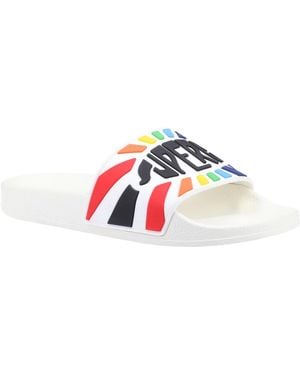 Superga Slide Synthetic /Multicolour Sandals - Red
