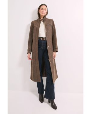 Wallis Principles By Funnel Neck Coat - Grey