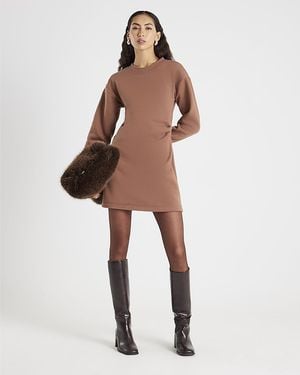 River Island Shirt Dress Drape Sweatshirt Cotton - Natural