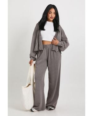 Boohoo Washed Distressed Hem Straight Leg Tracksuit - Purple