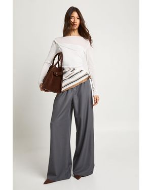 Boohoo Button Detail Tailored Wide Leg Trousers - Multicolour
